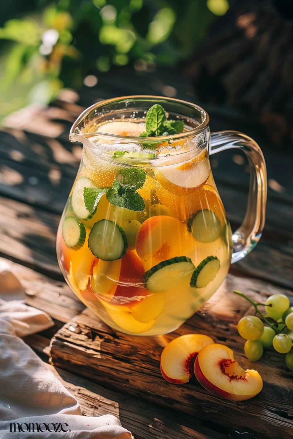 دستور تهیه نوشیدنی تابستانی مهمانی - سنگریای شراب سفید و هلو