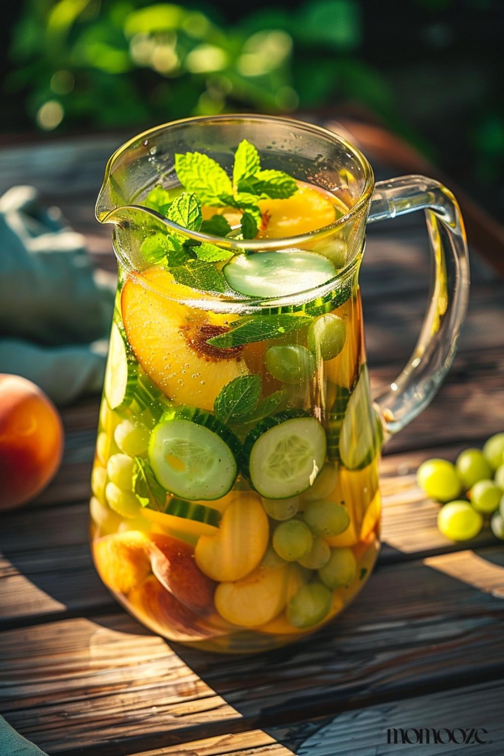 دستور تهیه نوشیدنی تابستانی مهمانی - مواد اولیه سنگریای شراب سفید و هلو