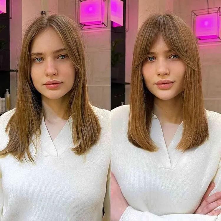 چتری پرده ای نرم روی مدل موی متوسط