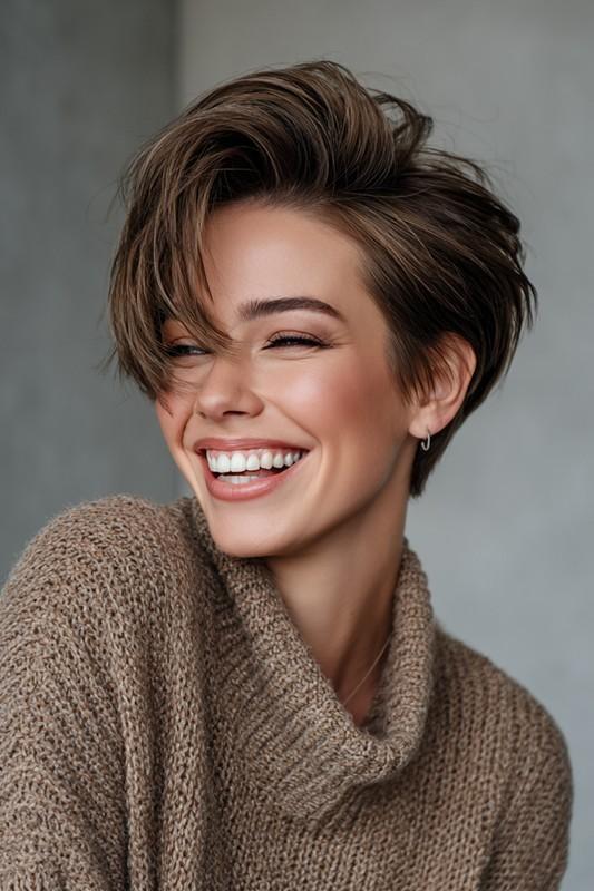 24. Soft Tapered Pixie in Frosted Cocoa (مدل مو شیک میانسال)