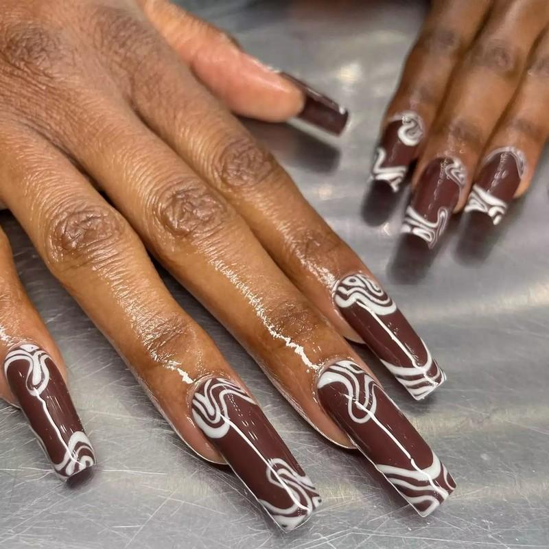 مدل ناخن نان زنجبیلی - Frosted gingerbread