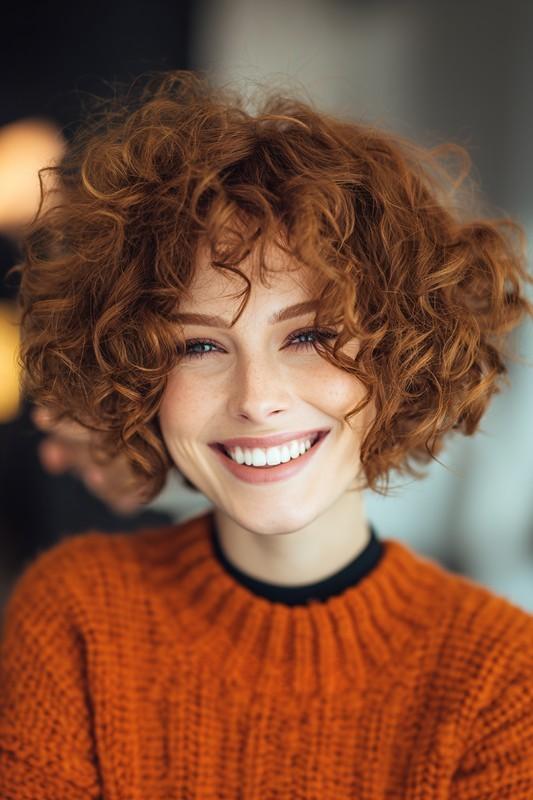 مدل باب فر با چتری های فرفری شاه بلوطی انواع مدل مو باب چتری