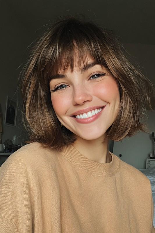 مدل باب فارغ التحصیلی نرم با چتری های قهوه ای افرا انواع مدل مو باب چتری