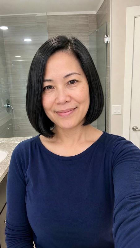 مدل مو زنانه جدید - Classic Blunt Bob with Natural Black