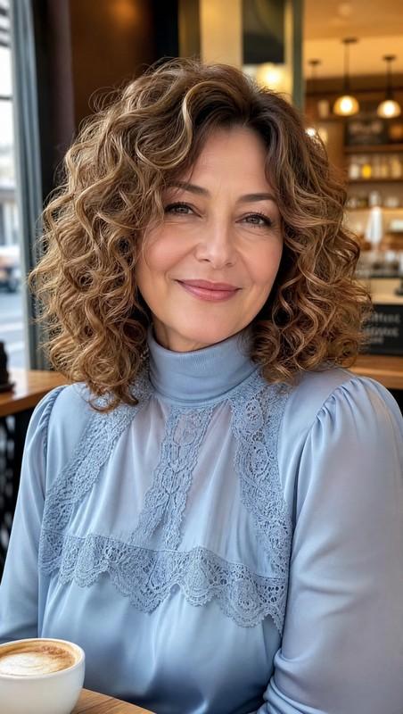 مدل موی فر زنانه عسلی