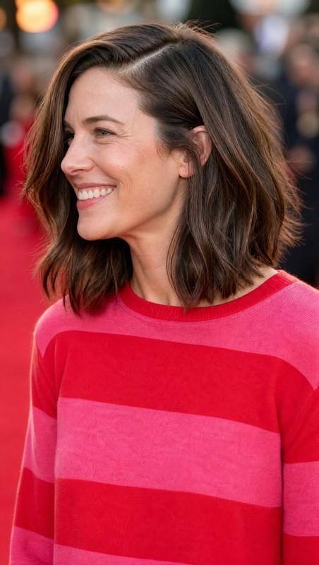 مدل مو زنانه جدید - Side-Part Lob with Rich Brown