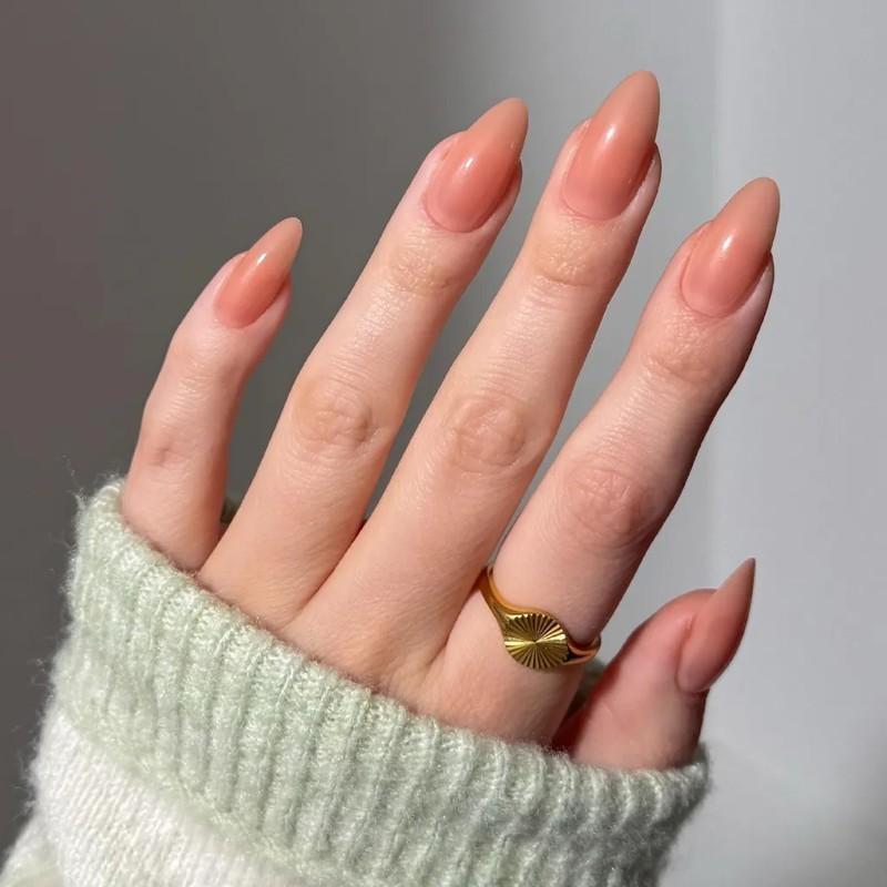ست ناخن مصنوعی هلویی مدل ناخن ژله ای